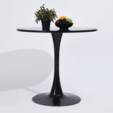 ZUN Modern 31.5" Dining Table with Round Top and Pedestal Base in bLack color W131463660