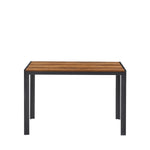 ZUN Modern Minimalist Style Dining Table MDF wooden Top Black Metal Shelf Metal Dining Room Kitchen W29981010