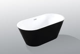 ZUN 67" Acrylic Freestanding Bathtub-Acrylic Soaking Tubs, Oval Shape Black Freestanding Bathtub With W1675113124