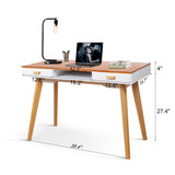 ZUN Modern Simple Style Solid Wood Computer Desk,Home Office Writing Desk,Study Table with Drawers W76056847
