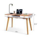 ZUN Double drawn solid wood computer desk W2181P152185