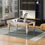 ZUN ON-TREND Fashionable Modern Glass Mirrored Coffee Table, Easy Assembly Cocktail Table with Crystal WF296594AAN