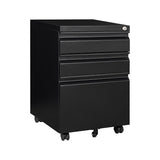 ZUN Metal 3 Drawer File Cabinet, Rolling File Cabinet with Lock Under Desk, Small Black Filing Cabinets 24554480