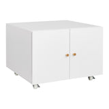 ZUN Office furniture Copier Cabinet white 2 door steel copier stand mobile pedestal file Printer Stand W124757932