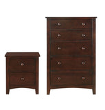 ZUN Contemporary Dark Oak Finish 1pc Chest of Drawers Plywood Pine Veneer Bedroom Furniture 5 drawers HS00F4235-ID-AHD