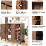 ZUN K&K Sideboards and Buffets With Storage Coffee Bar Cabinet Wine Racks Storage Server Dining Room WF285318AAD