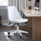 ZUN Modern Home Office Desk Chairs, Adjustable 360 &deg;Swivel Chair Engineering Plastic Armless Swivel W115155825