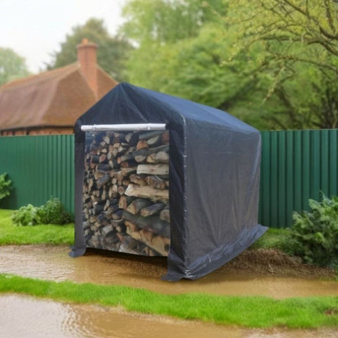 ZUN 6x8ft heavy duty outdoor storage shed outdoor garage for motorcyle,bike, garden tools, ATV, grey W2373P147984