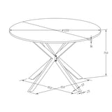 ZUN 47.24'' Modern Cross Leg Round Dining Table, White Marble Top Occasional Table, Two Piece Removable W757140949