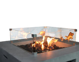 ZUN Living Source International Concrete/Glass Propane/Natural Gas Fire Pit Table B120141807