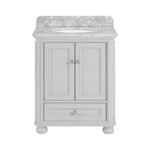 ZUN 30'' Bathroom Vanity with Carrara Natural Marble Top and Backsplash, Bathroom Storage Cabinet with W1059P155211