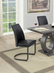 ZUN Contemporary Dark Gray Set of 2pc Side Chairs Kitchen Dining Room Metal U-Shaped Base Leatherette B011P145388