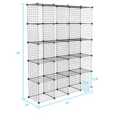 ZUN 20-Cube Organizer Cube Storage Storage Shelves Wire Cube Storage Origami Shelves Metal Grid 30244313