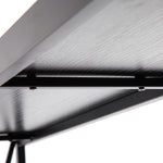 ZUN Triamine Board Cross Iron Frame Porch Table Sofa Side Table Black Wood Grain 51494874