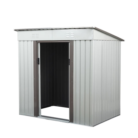 ZUN 4 x 6 Ft Outdoor Storage Shed, Patio Steel Metal Shed w/Lockable Sliding Doors, Vents, House for W2181P156873
