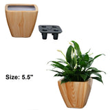 ZUN 2-Pack Smart Self-watering Planter Pot for Indoor and Outdoor - Light Wood - Square Cone B046P144623