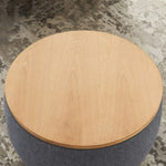 ZUN Round Storage Ottoman, 2 in 1 Function, Work as End table and Ottoman, Dark Grey W48735178