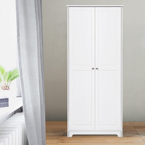 ZUN FCH Double Door Five-tier Storage Cabinet White 84785421