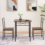 ZUN 3-Piece Kitchen Dining Room Table Set Retro Brown chair W2167130688