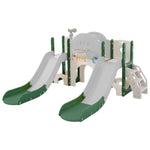 ZUN Kids Slide Playset Structure 7 in 1, Freestanding Spaceship Set with Slide, Arch Tunnel, Ring Toss PP322884AAF