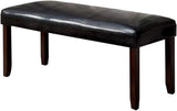 ZUN 1pc Bench Only Dark Cherry And Espresso Padded Leatherette Upholstered Seat Solid wood Kitchen B01182196