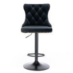 ZUN Set of 2 Swivel Velvet Barstools Adjusatble Seat Height from 25-33 Inch, Modern Upholstered Bar 47862416