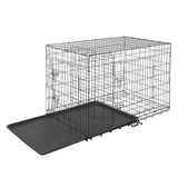 ZUN 48" Pet Kennel Cat Dog Folding Steel Crate Animal Playpen Wire Metal 17814594