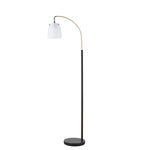 ZUN Arched Metal Floor Lamp with Frosted Glass Shade B03596591