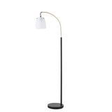 ZUN Arched Metal Floor Lamp with Frosted Glass Shade B03596591