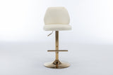 ZUN Swivel Bars Chair Set of 2 Modern Adjustable Counter Height Bars, Velvet Upholstered W72854354