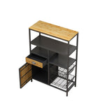 ZUN Multipurpose Bookshelf Storage Rack, with Drawer Cabinet and Two Storage Baskets,for Living W757105086
