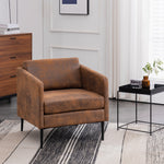 ZUN Iron Legs Wooden Frame 74*71*74cm Bronzing Cloth Indoor Chair Orange 69180352