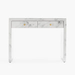 ZUN Modern Design Tempered Glass Marble Texture Vanity Table Dressing Table for Bedroom, Living Room W1043119956