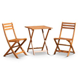 ZUN 3-Piece Eucalyptus Bistro Set, Square, Natural Oil B046125052