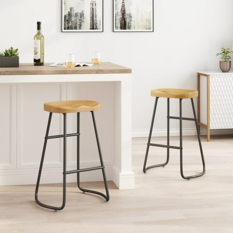 ZUN 29.52" Stylish and Minimalist Bar Stools Set of 2, Counter Height Bar Stools, for Kitchen Island, W757104148