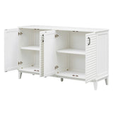 ZUN TREXM Sideboard with 4 Door Large Storage Buffet with Adjustable Shelves and Metal Handles for WF310444AAK