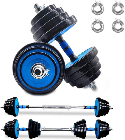 ZUN Adjustable Weights Dumbbells Set of 2, 66Lbs 2 in 1 Exercise & Fitness Dumbbells Barbell Set for Men 63592580