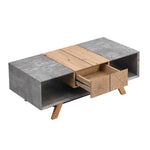 ZUN 43.31'' Luxury Coffee Table with Drawer, Farmhouse & Industrial Table, Rectangular Table for Living W1071134257