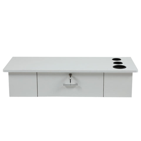 ZUN Classic Wall-Mounted Styling Station with Drawer and Tool Holes, Vanity Table, Dressing Table, W2181P156704