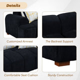 ZUN 103.9" Modern Couch Corduroy Fabric Comfy Sofa with Rubber Wood Legs, 4 Pillows for Living Room, WF309991AAB