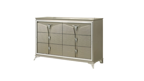 ZUN Samantha Modern Style 6-Drawer Dresser Made with Wood & Mirrored Accents B009130150