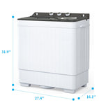 ZUN Twin Tub with Built-in Drain Pump XPB65-2288S 26Lbs Semi-automatic Twin Tube Washing Machine for 86281079