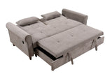 ZUN 3 in 1 Convertible Sleeper Sofa Bed, Modern Fabric Loveseat Futon Sofa Couch with Pullout Bed,2 W1417131874