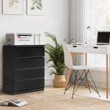 ZUN FCH Wood Simple 4-Drawer Dresser Black 05386081