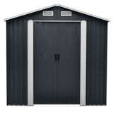 ZUN Outdoor Storage Shed, 8' X 6' Galvanized Steel Garden Shed with 4 Vents & Double Sliding Door, W2089132769