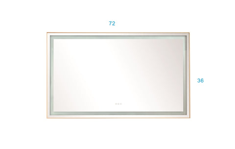 ZUN 72*36 LED Lighted Bathroom Wall Mounted Mirror with High Lumen+Anti-Fog Separately Control W127258030