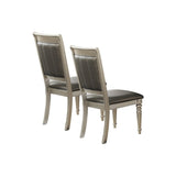 ZUN Dining Chairs With Tufted Back, Silver SR011705