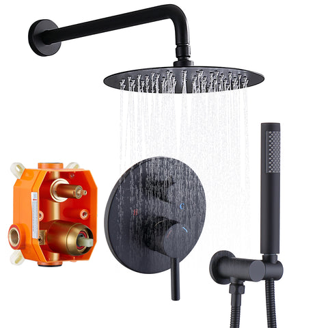 ZUN Shower System Shower Faucet Combo Set Wall Mounted with 10" Rainfall Shower Head and handheld shower 14651165