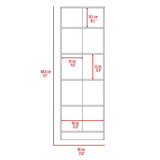 ZUN Buxton Rectangle 2-Door Storage Tall Cabinet Light Oak and Black Wengue B06280490