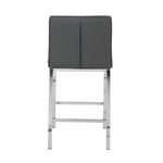 ZUN Modern Design High Counter Stool Electroplated leg Kitchen Restaurant grey pu Bar Chair W210123599